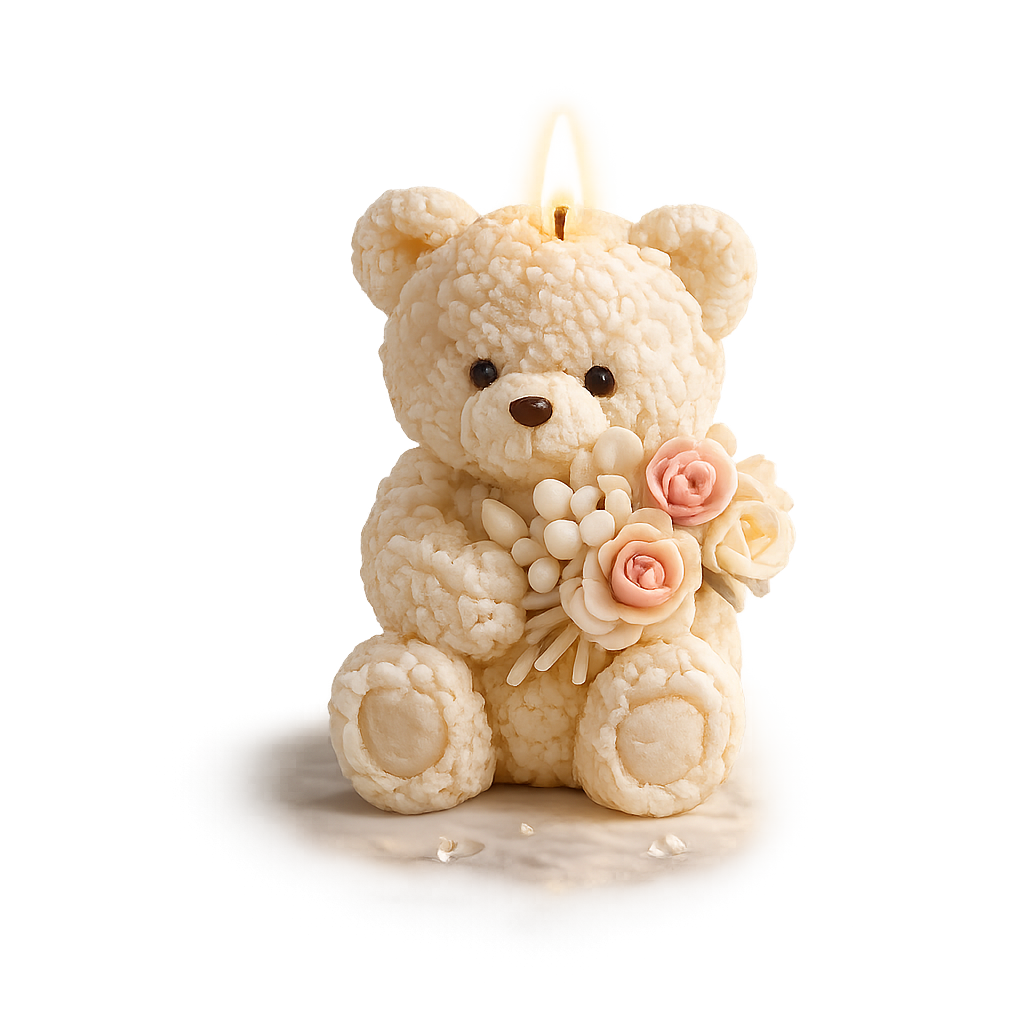 Flower Teddy Candle